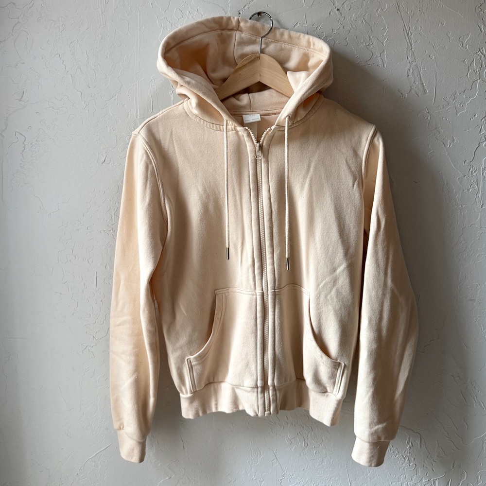 H&M Cream Zip-Up Hoodie Sweatshirt Jacket XS